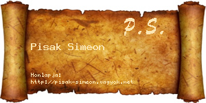 Pisak Simeon névjegykártya